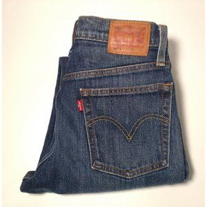 Levis 501 S Womens 26x31 Medium Denim Jeans Dark Wash Button Fly